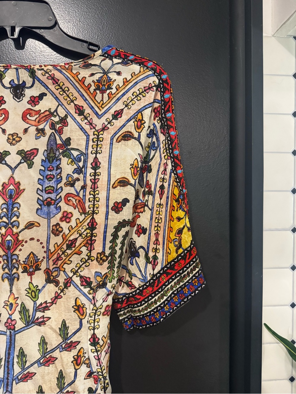 Vineet Bahl for Anthropologie Meknes Boho Tie Blouse with Embroidered Sleeves - Picture 6 of 11